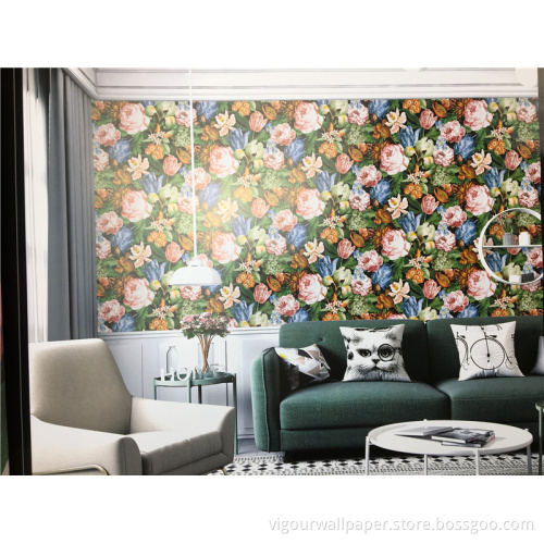 Blumendesign für Home Decor 3D PVC-Tapete
